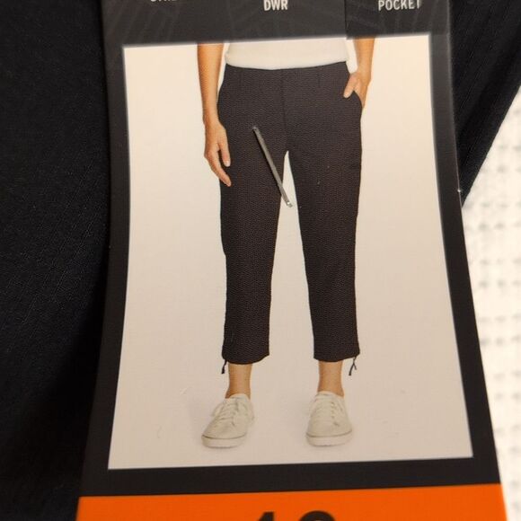 Eddie Bauer 16 Black Ripstop Crop Pants, NEW - Picture 2 of 12